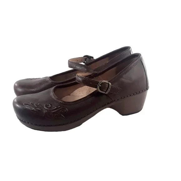 Dansko Brown Leather Mary Janes- Womens Sz 8.5 - Picture 2 of 6